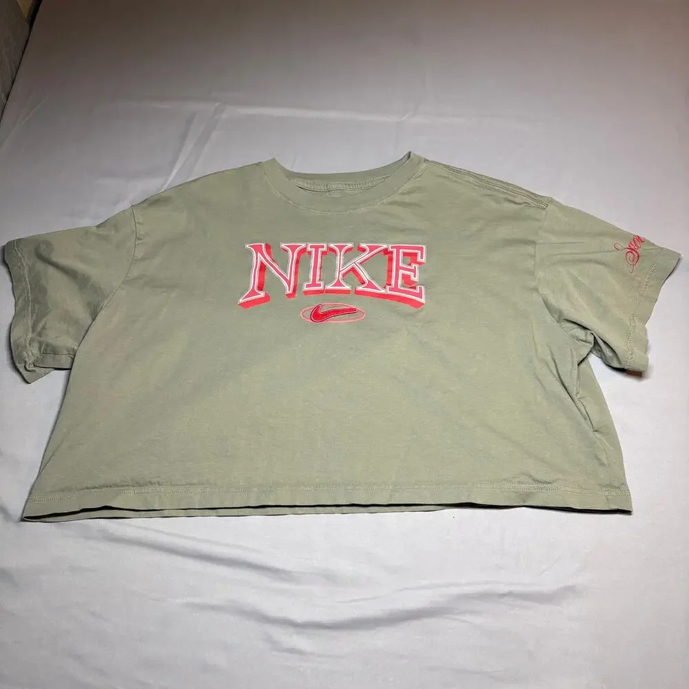 Womens nike crop top varsity t shirt